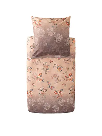BASSETTI | Satin Bettwäsche 70x90cm / 140x200cm ESPERIDI  Rot | beige